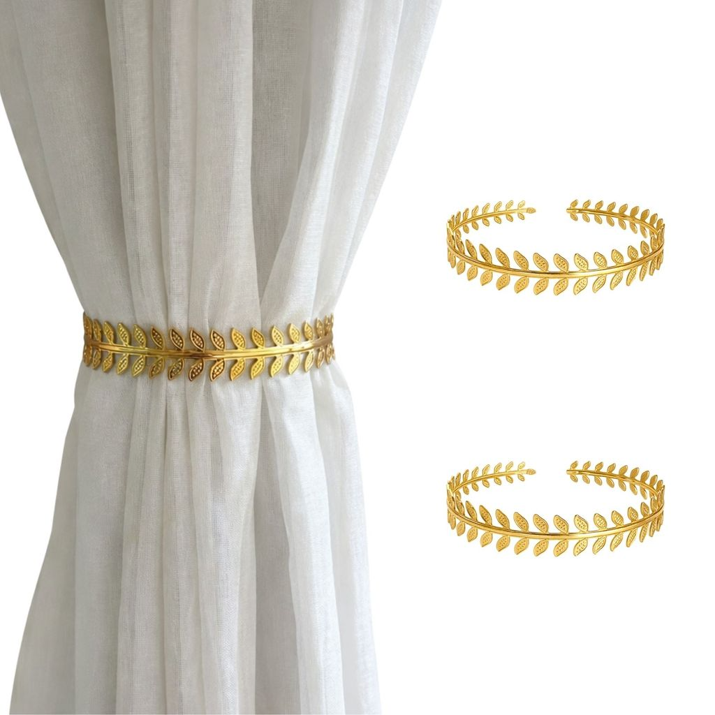 Kit 02 Prendedores de cortina decorativo Folhagem Grega